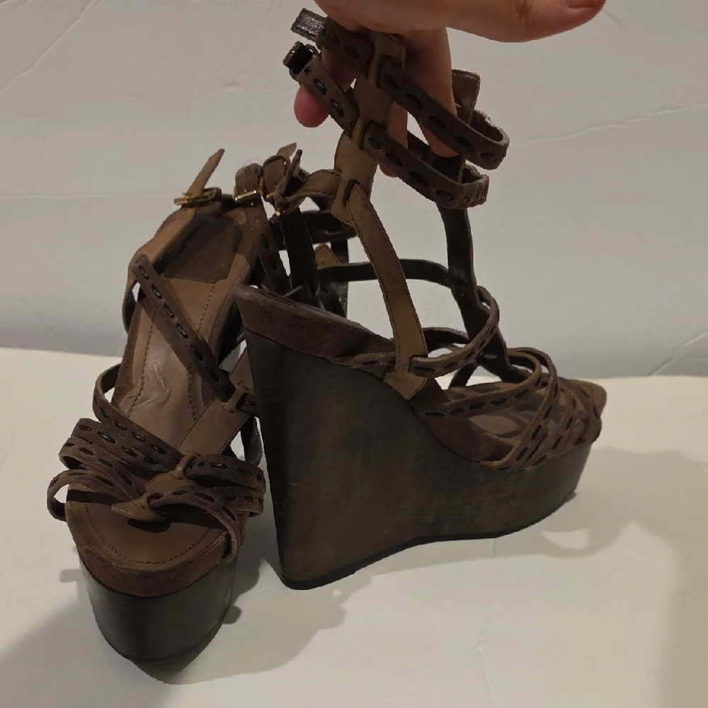 Dior Brown Strappy Platform Sandals